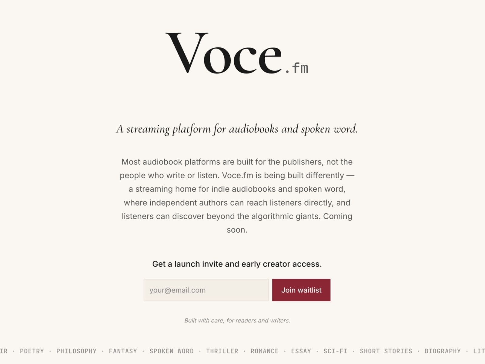 Voce.fm product preview